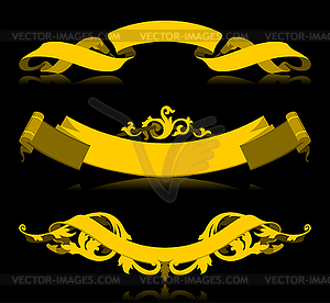 Yellow ribbons - vector clipart