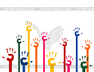 Hands upwards - vector clipart / vector image