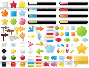 Big collection of buttons - vector image