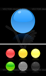 Button on black - vector image