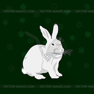 Christmas rabbit - vector image