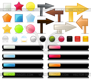 Collection of buttons - vector image