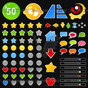 Collection of buttons - vector image