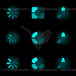 Neon icons - vector clip art