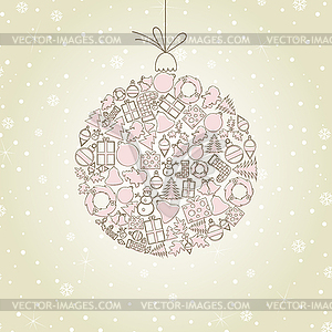 New Year sphere - vector image