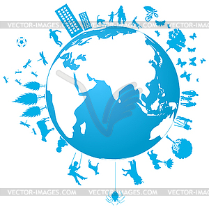 Blue planet - vector clip art