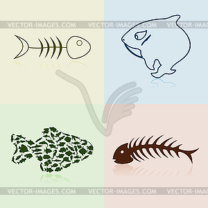 Collection of fishes - vector clip art