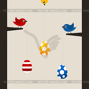 Easter bird - vector image