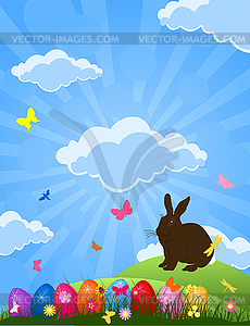 Пасхальный кролик - иллюстрация в векторном формате