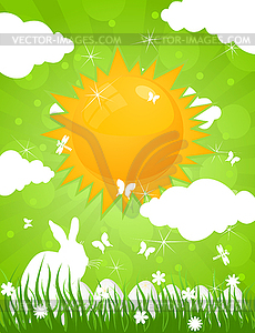 Easter rabbit - color vector clipart