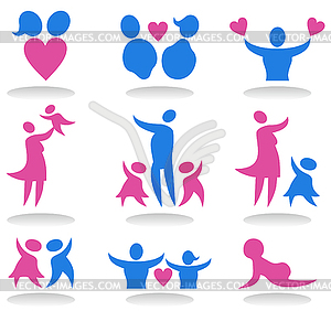 Icons family - vector clip art