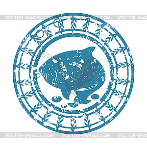 Stamp fish - vector clipart