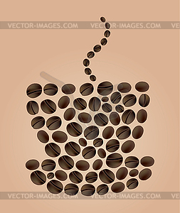 Cup of coffee grains - vector clip art