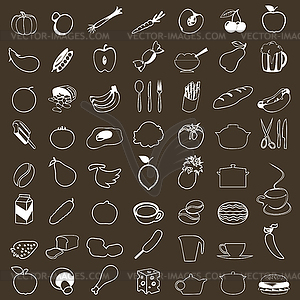 Food icons - vector clip art