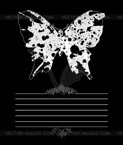 Framework butterfly - white & black vector clipart