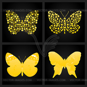 Gold butterfly - vector image