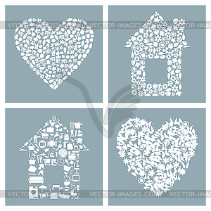 House and heart - vector clipart / vector image