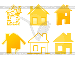 House icons - vector clip art