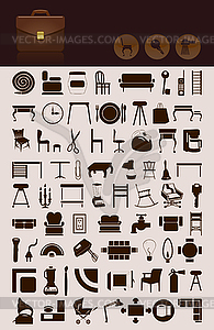 Household icons - vector clip art