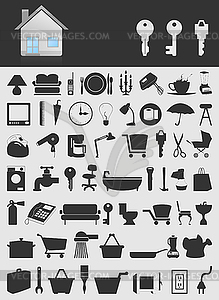 Household icons - vector clip art