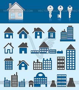 House icons - royalty-free vector clipart