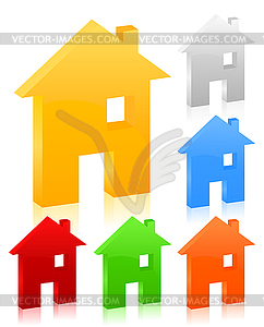 House icons - vector clipart