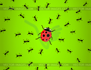 Hunting of ants - vector image