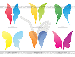 Icons of butterflies - vector clip art