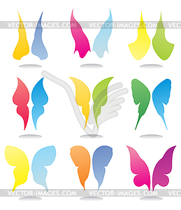 Icons of butterflies - vector clipart / vector image