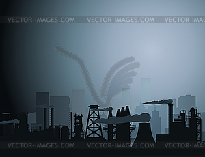 Industrial city - vector clip art