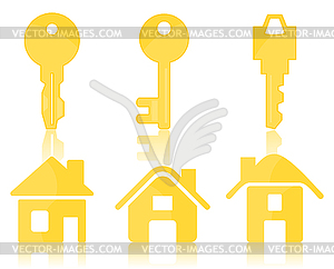 Key and house - vector image