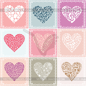 Collection heart - vector clip art