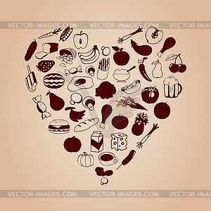 Heart of meal - vector image