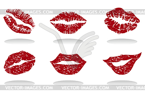 Lips of girl - color vector clipart