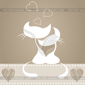 Love of cats - vector clip art