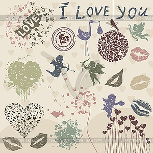 Retro collection love - vector clipart