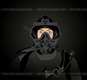 Person in protective suit - vector image