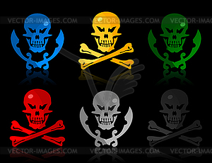 Skull icons - vector clip art