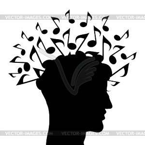 Musical head - vector clip art