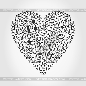 Musical heart - royalty-free vector clipart