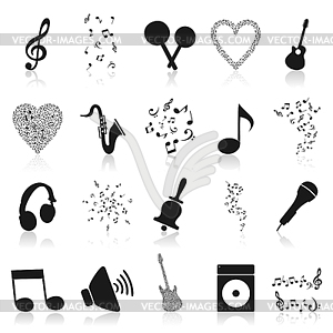 Musical icons - vector clipart