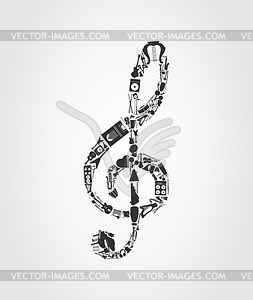 Musical key - vector image