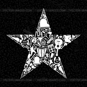 Musical star - vector clip art