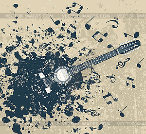 Retro guitar - vector clipart