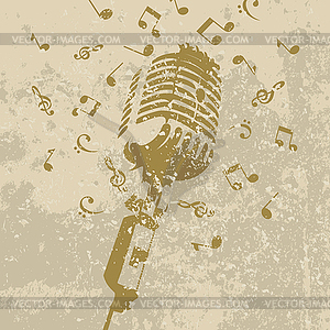 Retro microphone - vector clip art