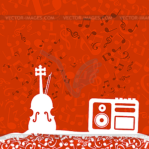 Violin and tape recorder - vector clipart