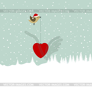 Christmas landscape - vector image