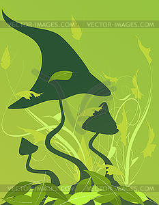 Mushrooms background - vector image