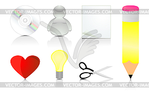 Office icons - vector image