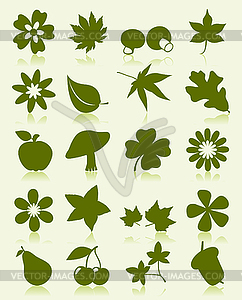 Icons of plants - vector clipart